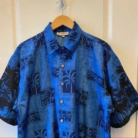 Aloha Joe Mens Hawaiian Shirt Short Sleeves Blue Size Large - Picture 5 of 15